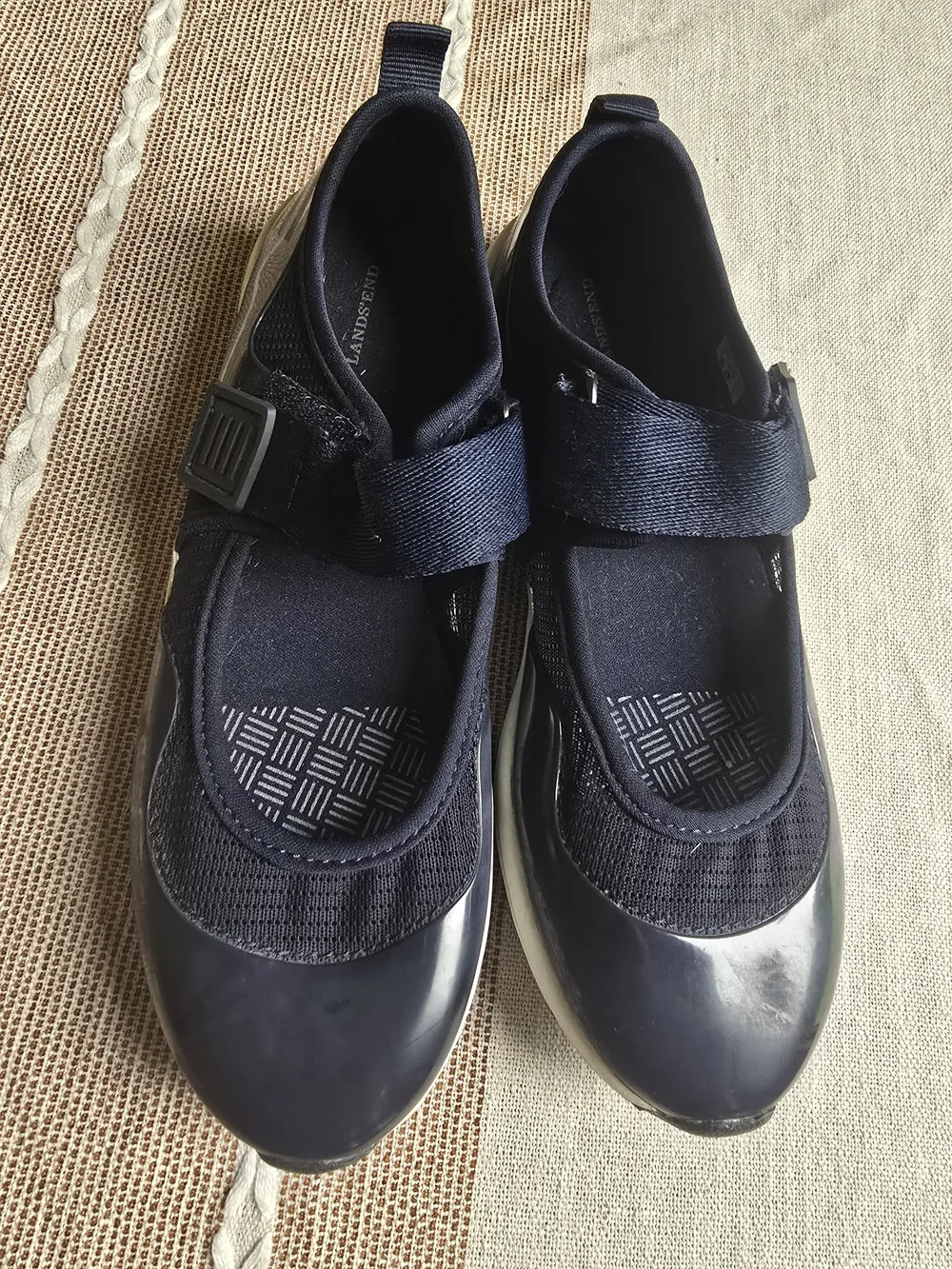 NEW Lands' End Navy Mary Jane Flats sz. 6.5